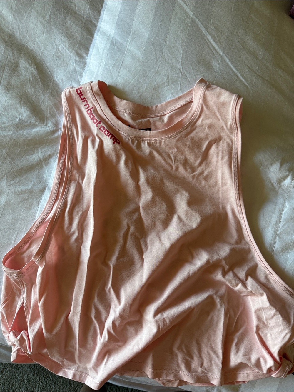Burn Boot Camp Women's Pale Pink Cropped Muscle Tank